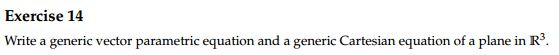 Solved Write a generic vector parametric equation and a | Chegg.com