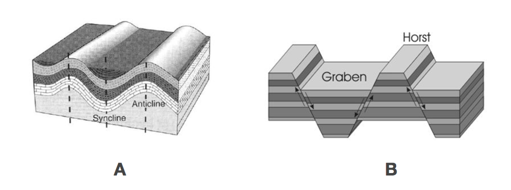 Solved Horst Graben Anticline | Chegg.com