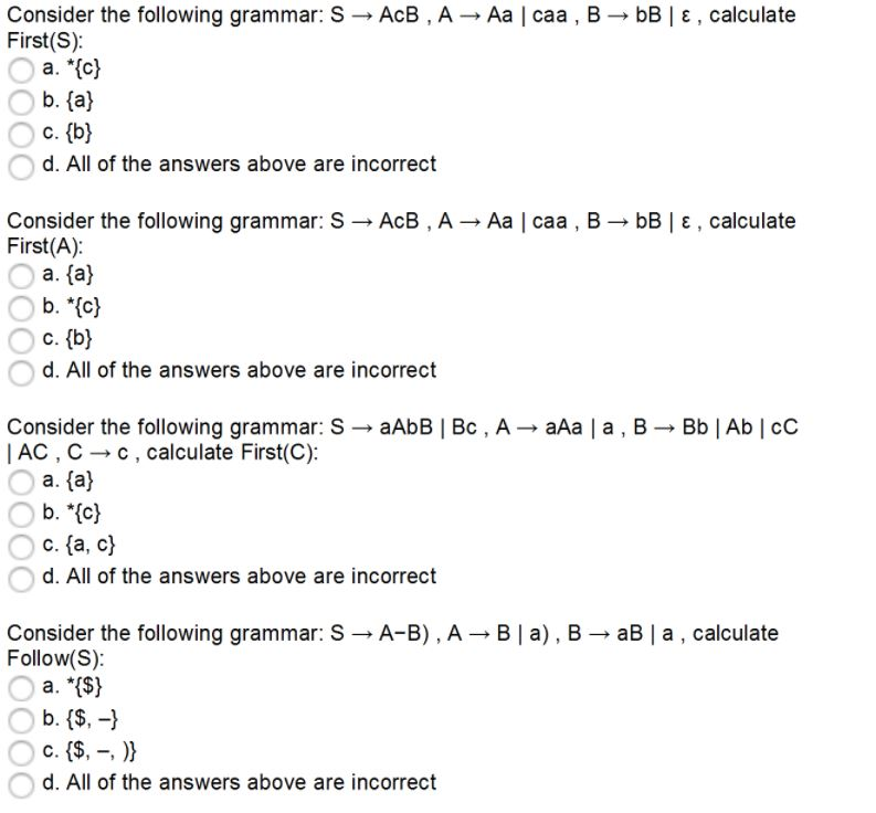 Solved Consider The Following Grammar. S → AcB . A → Aa I | Chegg.com