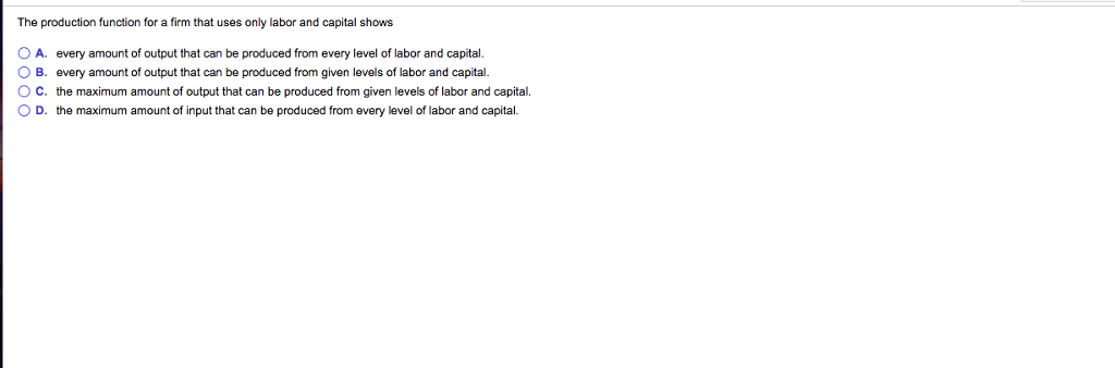 Solved The production function for a firm that uses only | Chegg.com