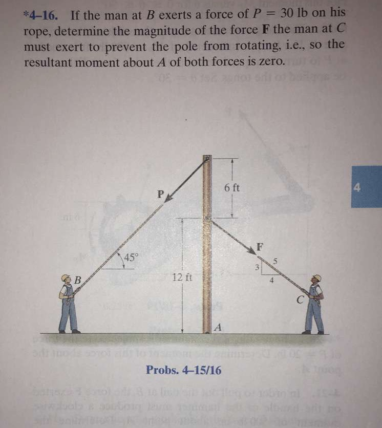 Solved If The Man At B Exerts A Force Of P = 30 Lb On His | Chegg.com