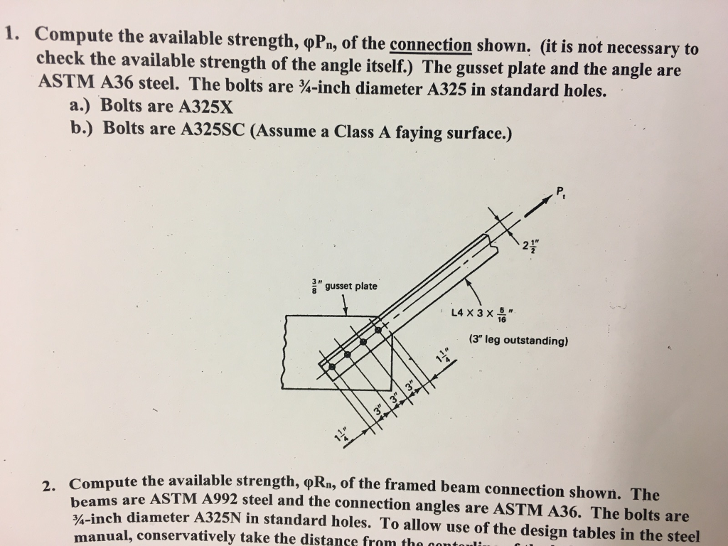 Solved Compute the available strength, phi P_n, of the | Chegg.com