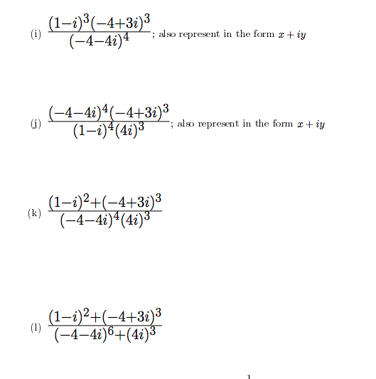 Solved 1. Represent the following numbers in polar form and | Chegg.com