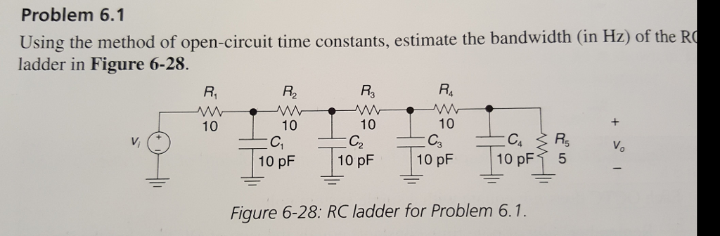 Solved Problem 6.1 Using the method of open-circuit time | Chegg.com