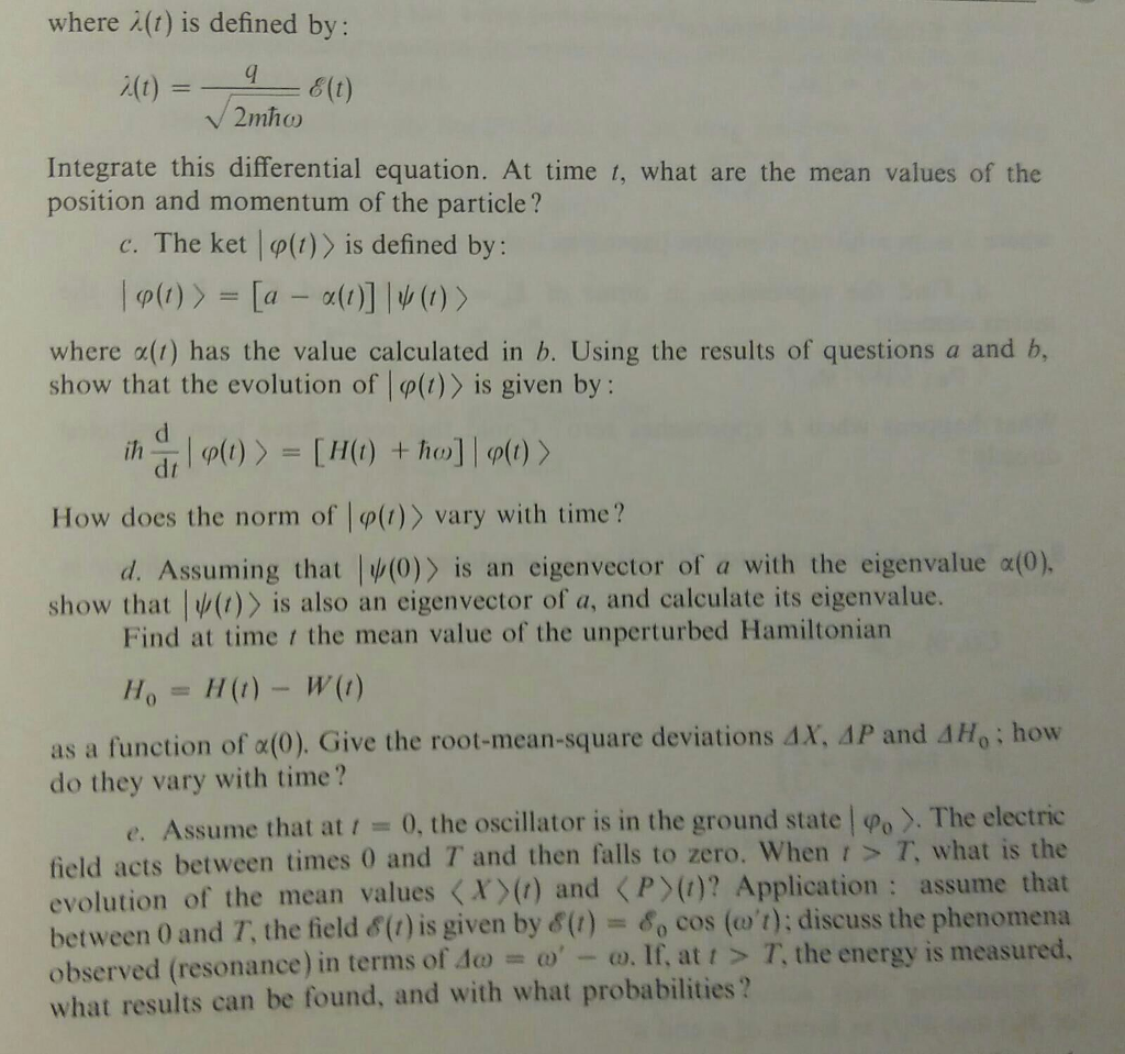 Solved In Class We Solved The Simple Harmonic Oscillator Or Cheggcom