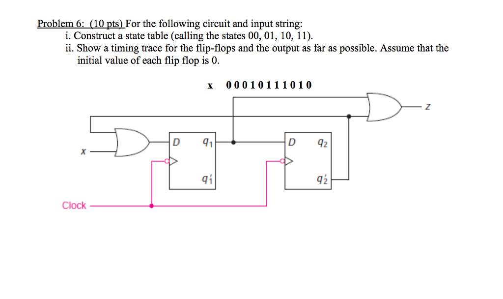 Solved Problem 6: (10 pts) For the following circuit and | Chegg.com