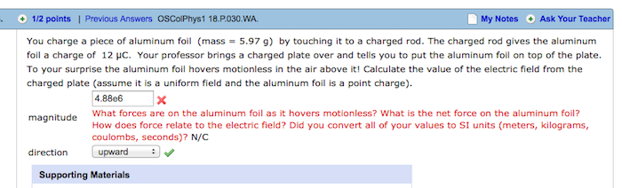 Solved You charge a piece of aluminum foil (mass = 5.97 g) | Chegg.com