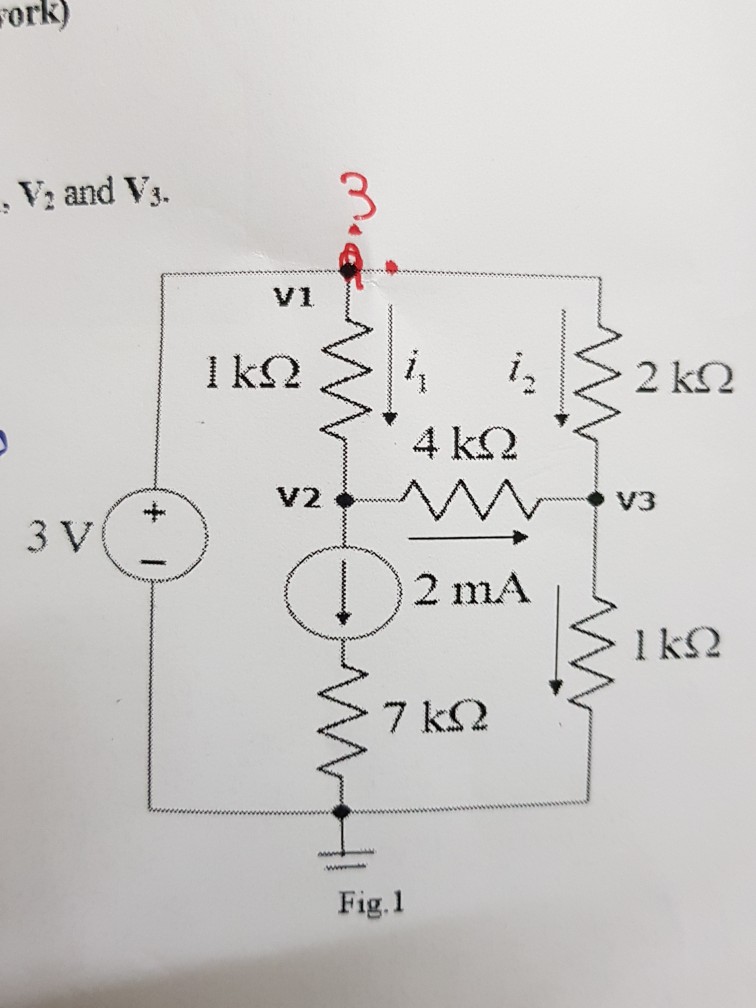 Solved Use Nodal Analysis Method To Find V1 V2 And V3