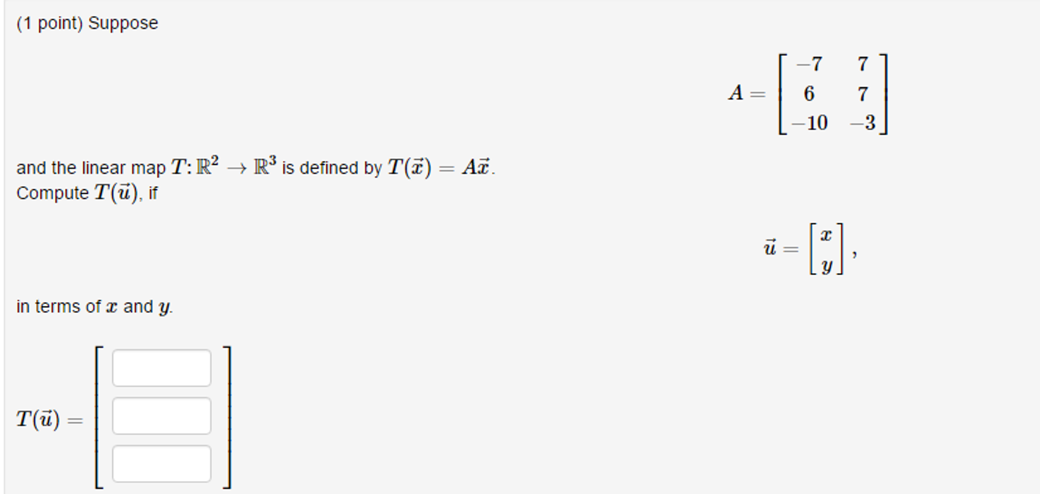 Solved Please show work, this is linear algebra / | Chegg.com