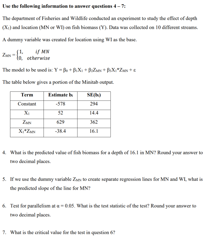 Solved Use the following information to answer questions 4 | Chegg.com