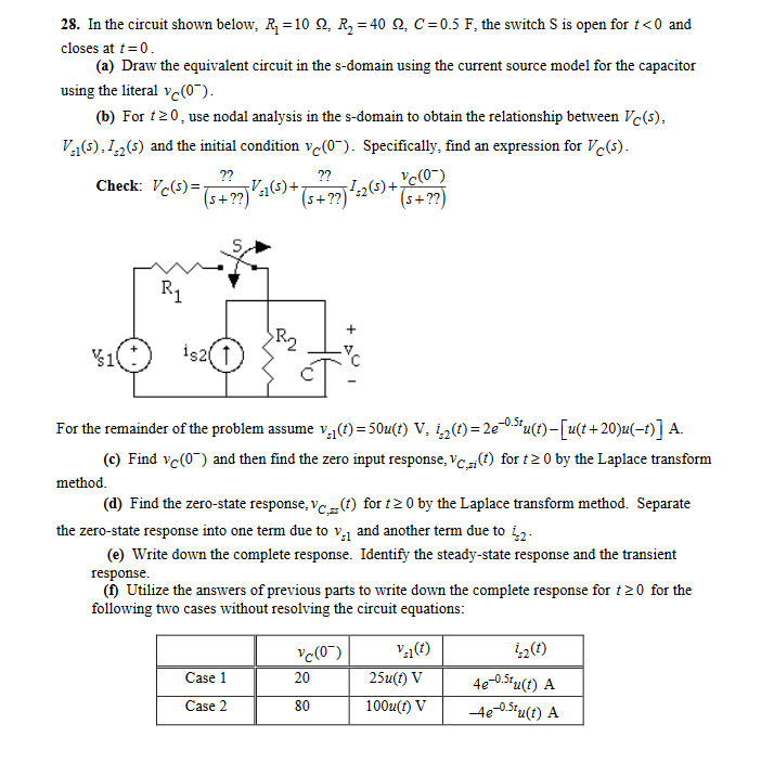 Solved 28. In the circuit shown below. R1=10 Ω, R2-40 Ω, | Chegg.com