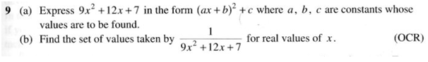express in the form ax b 2 c
