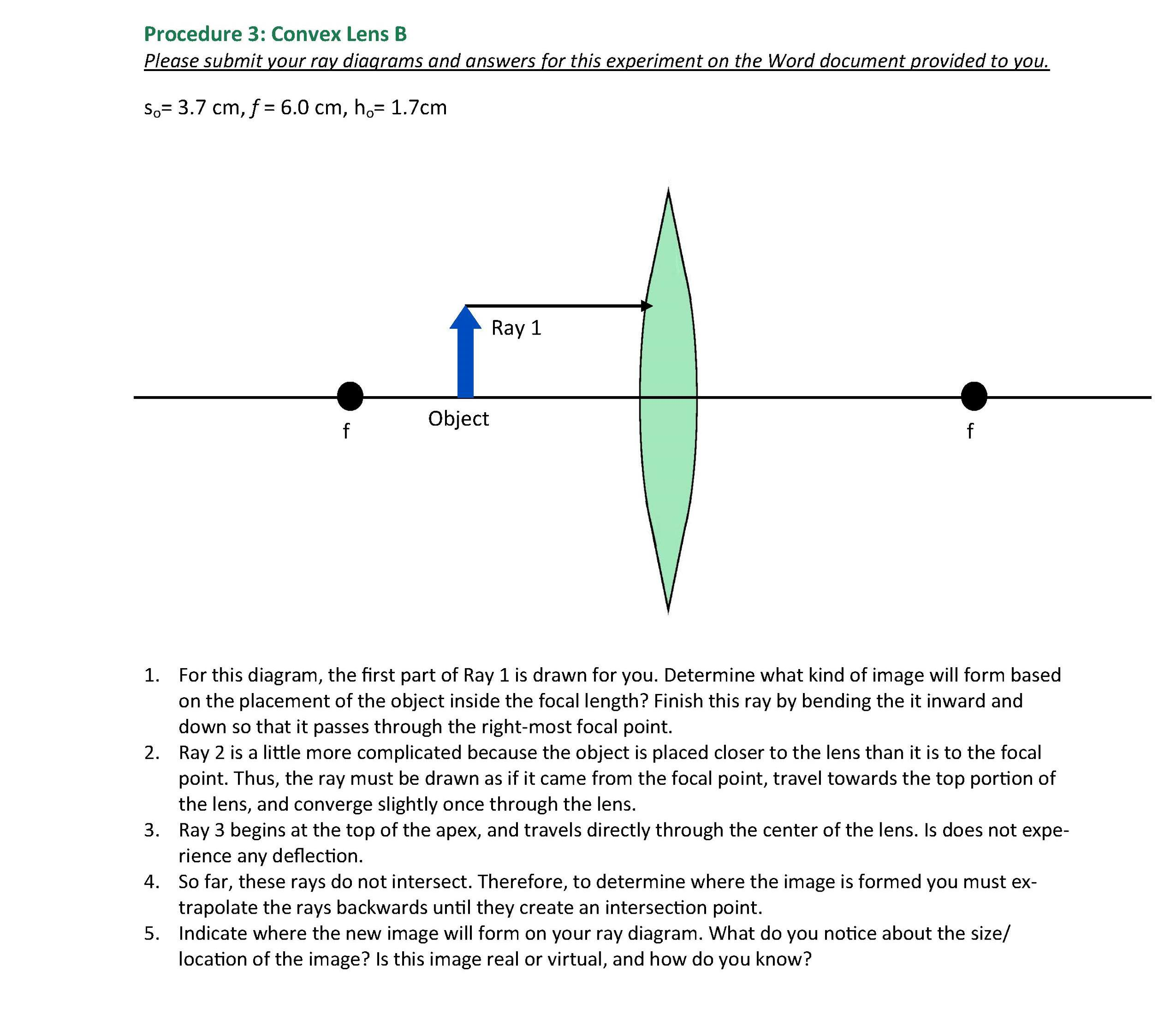 Solved Experiment 1 Ray Diagrams To complete this lab, you