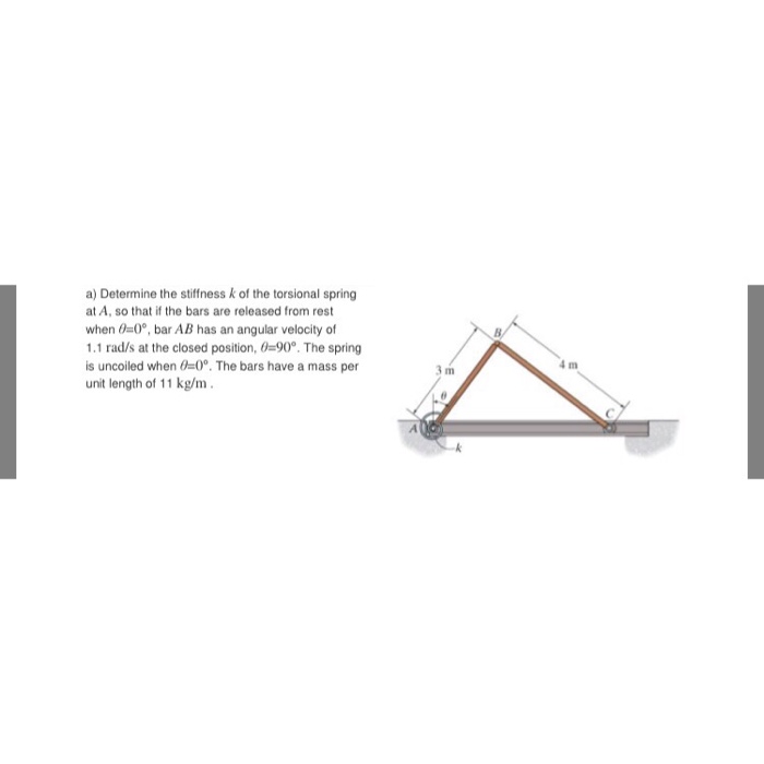 Solved Determine the stiffness k of the torsional spring at