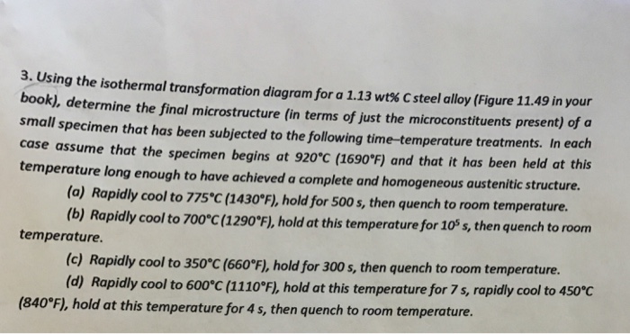 Solved 3. Using the isothermal transformation diagram for a | Chegg.com