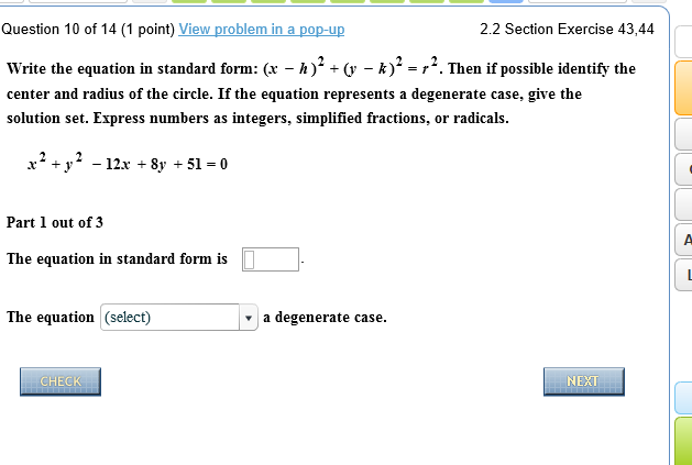 solved-write-the-equation-in-standard-form-x-h-2-y-chegg