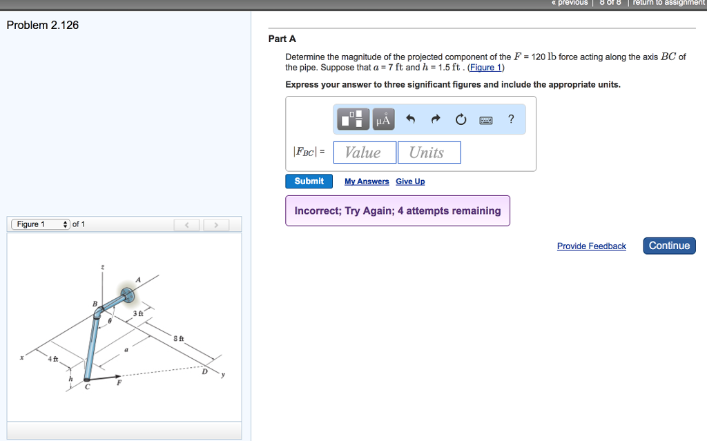 Solved Determine the magnitude of the projected component of | Chegg.com