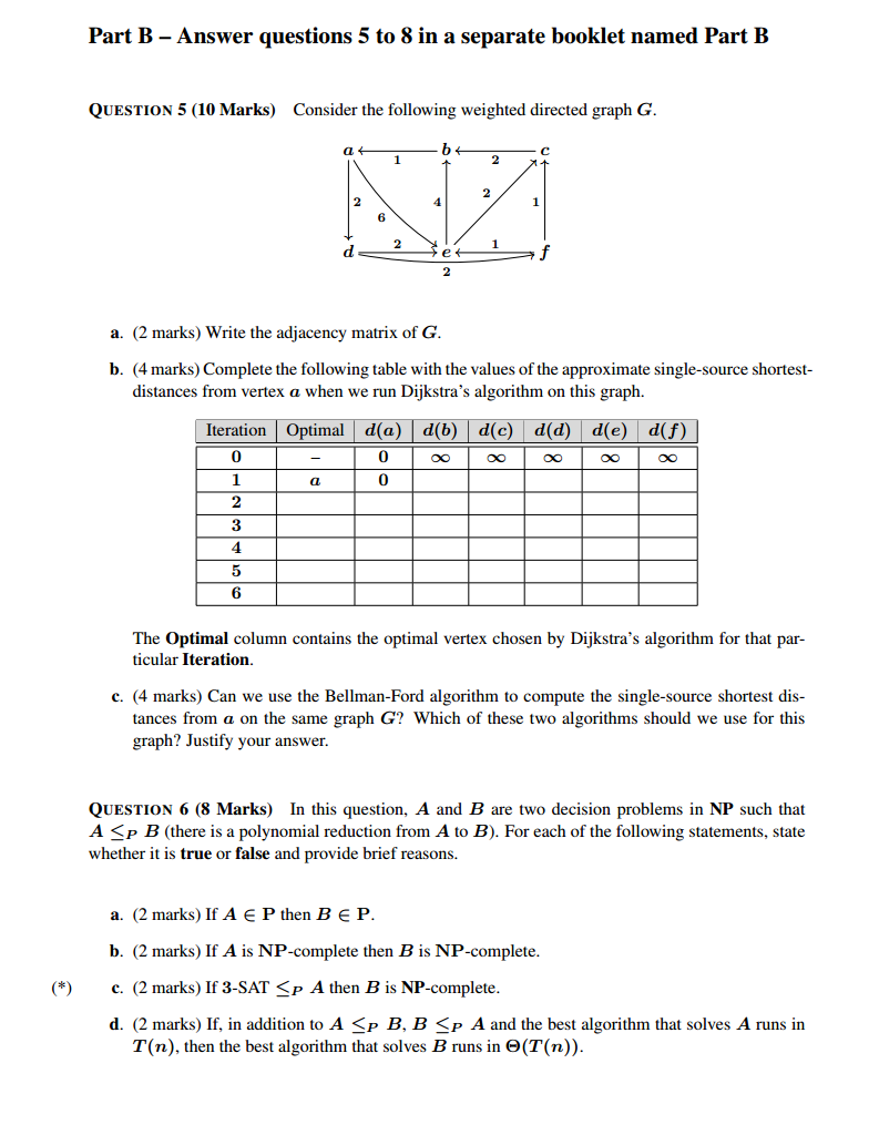 Solved Part B - Answer Questions 5 To 8 In A Separate | Chegg.com