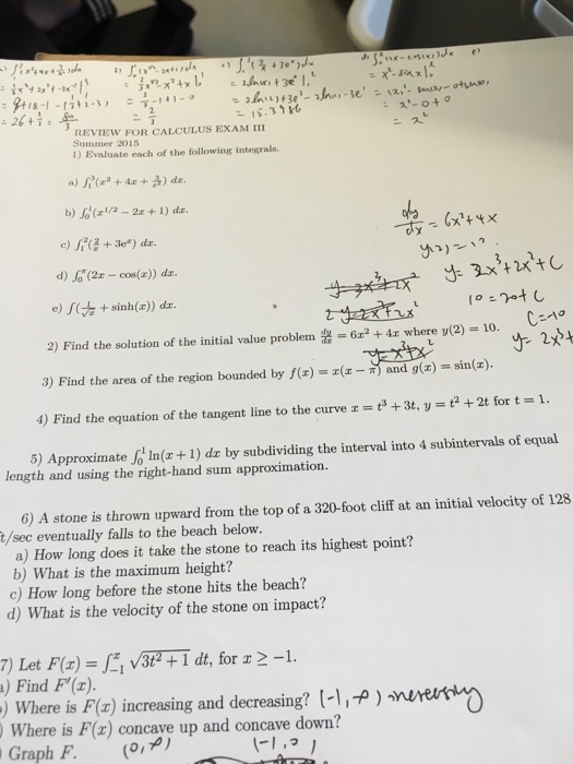 Solved Evaluate each of the following integrals. a) | Chegg.com