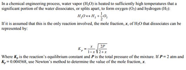 Solved In A Chemical Engineering Process, Water Vapor (h2o) 