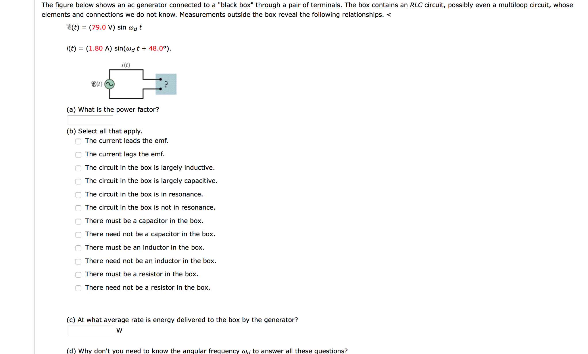 Solved The figure below shows an ac generator connected to a | Chegg.com