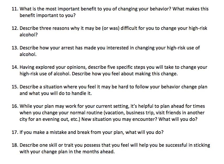 Solved I need help in filling up this DUI questionnaire. | Chegg.com