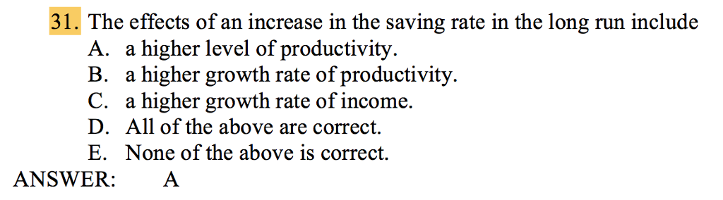 Solved 31. The effects of an increase in the saving rate in | Chegg.com