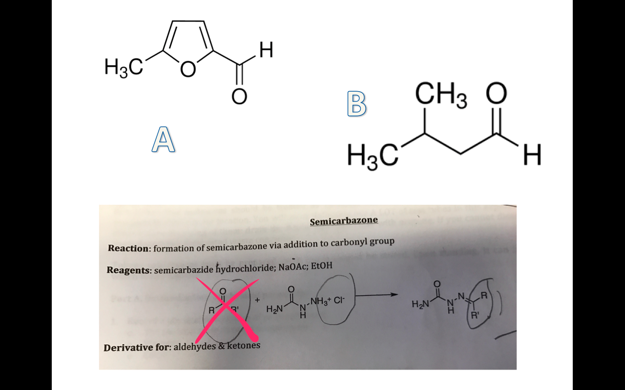 Solved Please Help With The Semicarbazone Reaction For A And