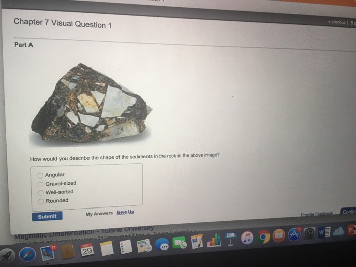 Solved How would you describe the shape of the sediments in | Chegg.com
