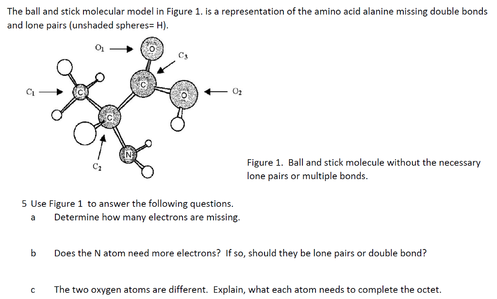 Solved The Ball And Stick Molecular Model In Figure 1 Is A