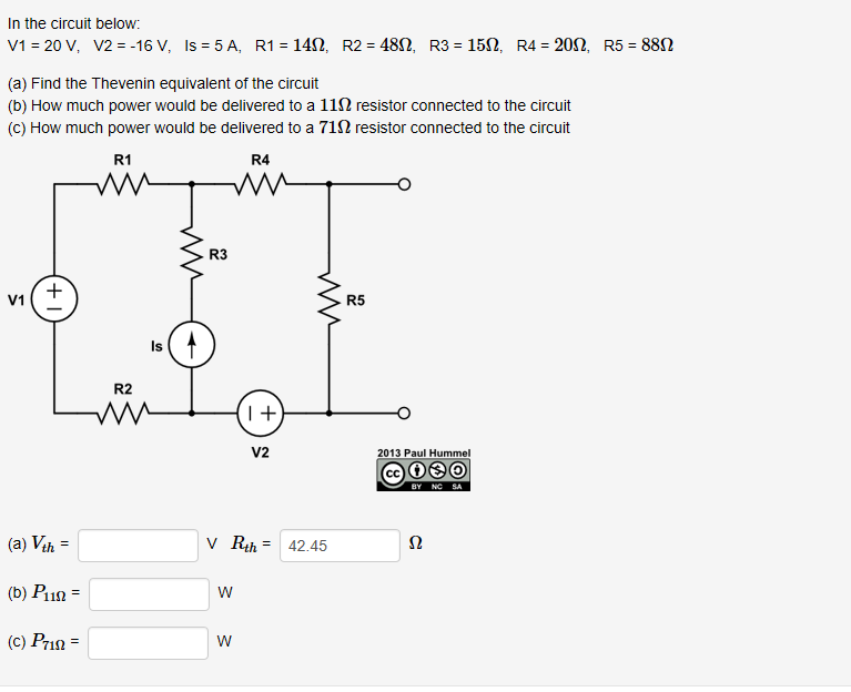 Solved In the circuit beloW (a) Find the Thevenin equivalent | Chegg.com