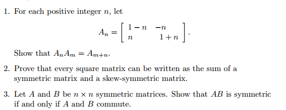 Solved Linear Algebra: Solve Problems 1 thru 3. Image below | Chegg.com