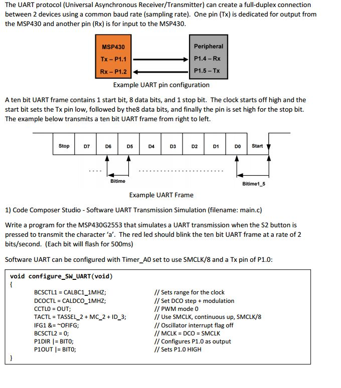 Solved The UART Protocol (Universal Asynchronous | Chegg.com