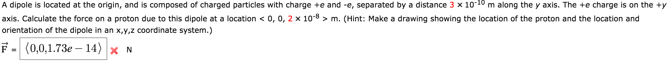 Solved A Dipole Is Located At The Origin, And Is Composed Of 