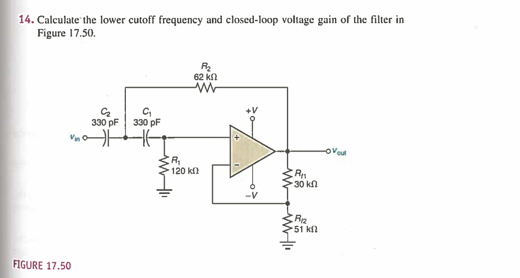 Solved 14. Calculate The Lower Cutoff Frequency And 