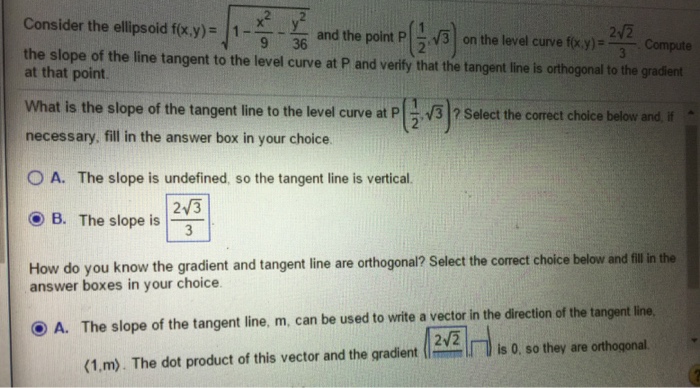 Solved Consider The Ellipsoid F x Y Squareroot 1 X 2 9 Chegg