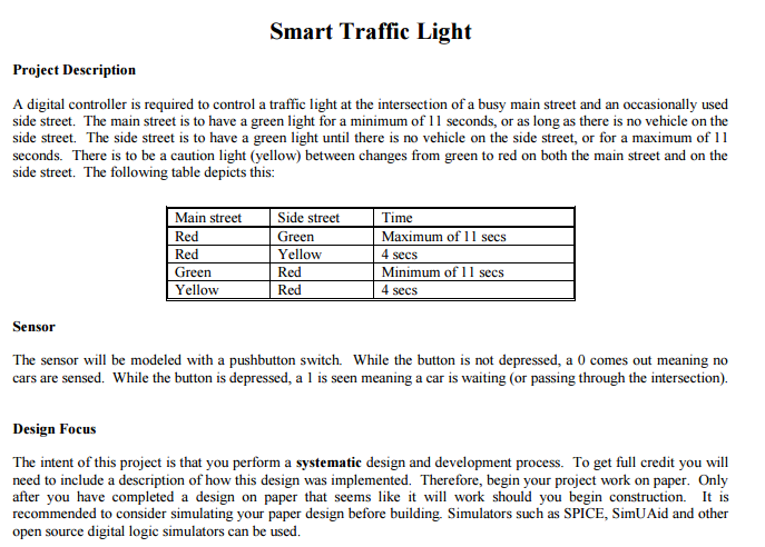 A digital controller is required to control a traffic | Chegg.com