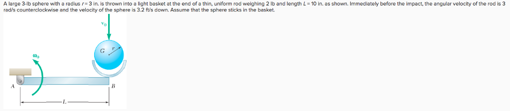 Solved A large 3-lb sphere with a radius r = 3 in. is thrown | Chegg.com