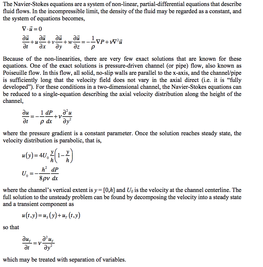 Solved The Navier-Stokes Equations Are A System Of | Chegg.com