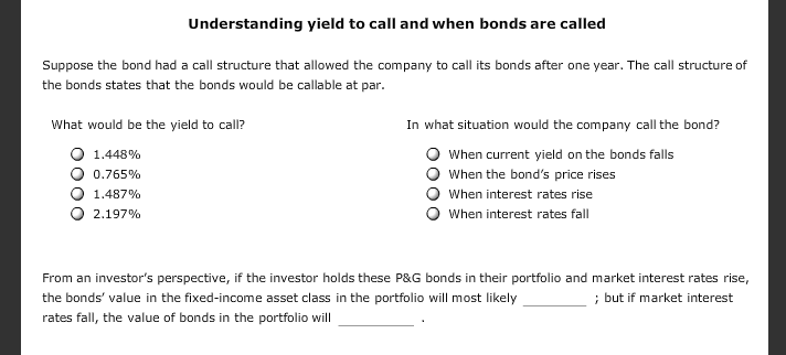 Solved Understanding Yield To Call And When Bonds Are Called | Chegg.com