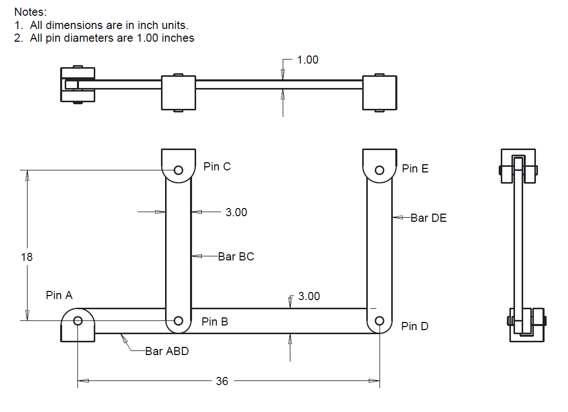 Solved A pin connected linkage is configured as shown. The | Chegg.com