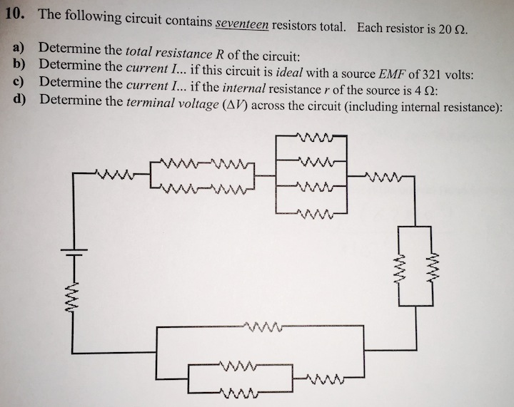 Solved following circuit contains seventeen resistors total.