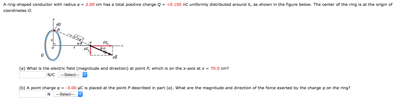 Solved A ring-shaped conductor with radius a = 2.00 cm has a | Chegg.com