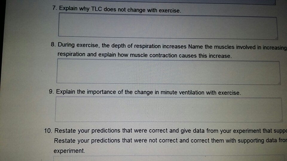 Solved 7. Explain why TLC does not change with exercise. 8.