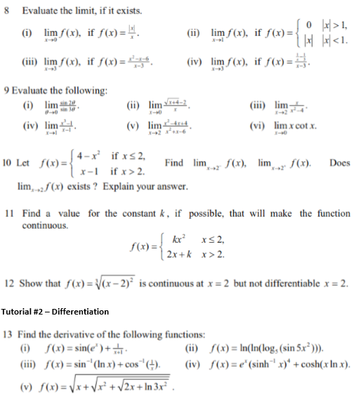 Solved 8 Evaluate the limit, if it exists. 0 1, lim f(x). if | Chegg.com