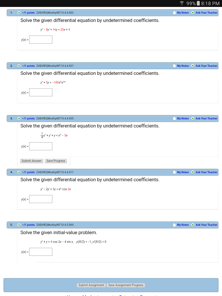 Solved Solve the given differential equation by undetermined | Chegg.com