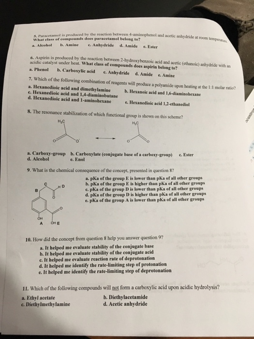 Solved Paracetamol is produced by the reaction between