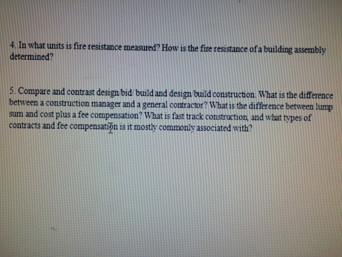 Solved In what units is fire resistance measured? How is the