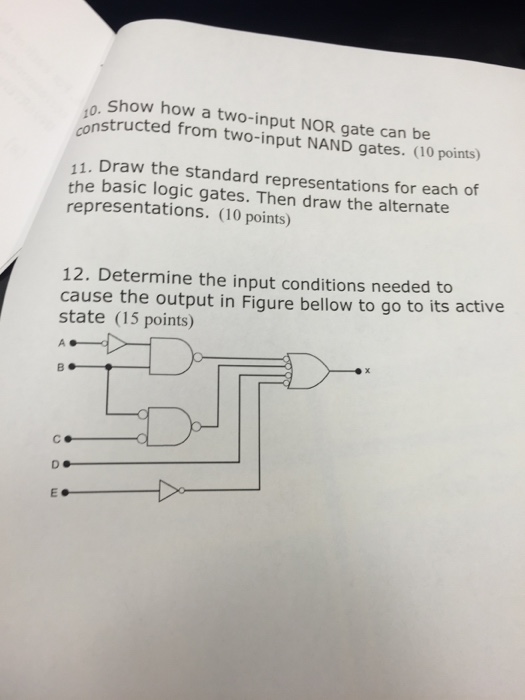 Solved Show How A Two-input NOR Gate Can Be Constructed From | Chegg.com