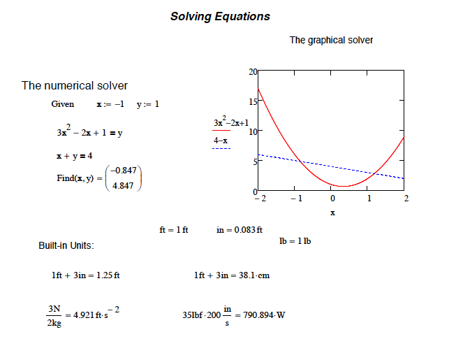 Demo of a Few Simple MathCad Operations type your | Chegg.com